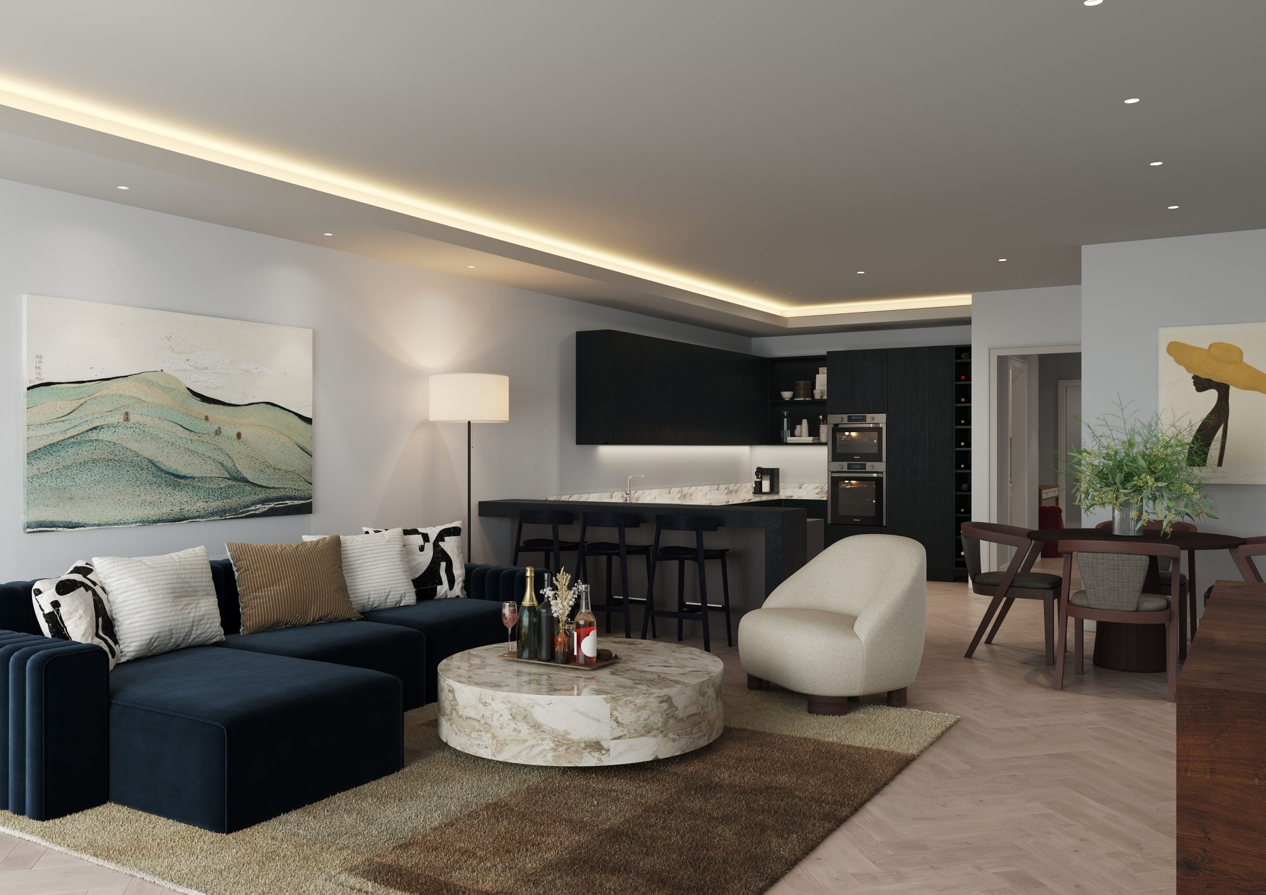 Upper Park Road Living Room | Dream Home Construction